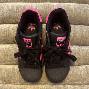 Adidas Black and Pink Athletic Shoes